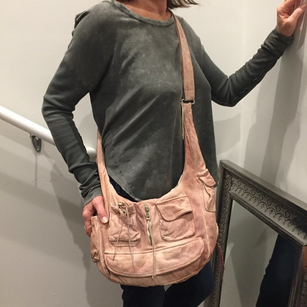 Blur Lambskin Distressed Crossbody Bag